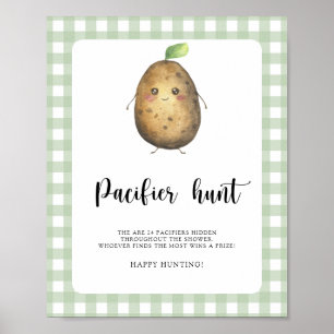 Potato - pacifier hunt baby shower game poster