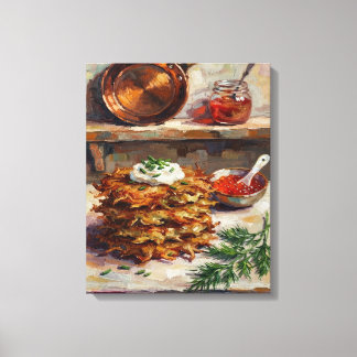 Potato Pancakes Kitchen Still Life Canvas Print