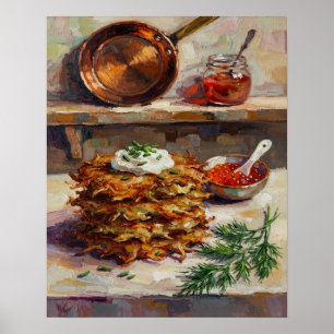 Potato Pancakes Kitchen Still Life Poster