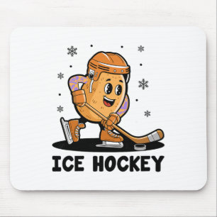 Potato Playing Ice Hockey Player Sports Athlete Ga Mouse Mat