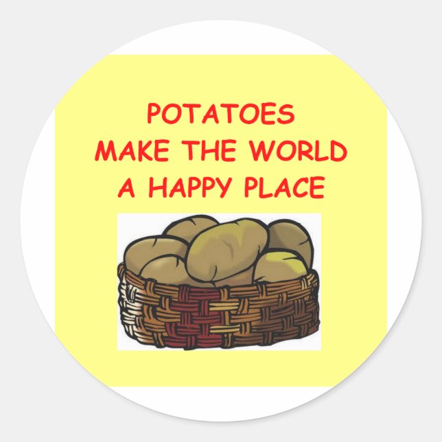 potato potatoes classic round sticker (Front)