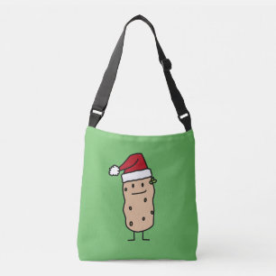Potato Potatoes wearing Christmas Santa Hat Happy Crossbody Bag