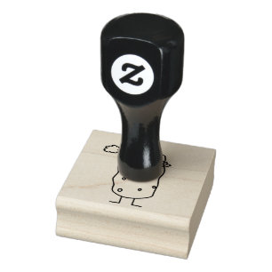 Potato Potatoes wearing Christmas Santa Hat Happy Rubber Stamp