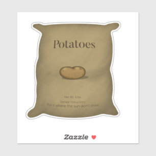 Potato Sack with Humourous Storage Instructions