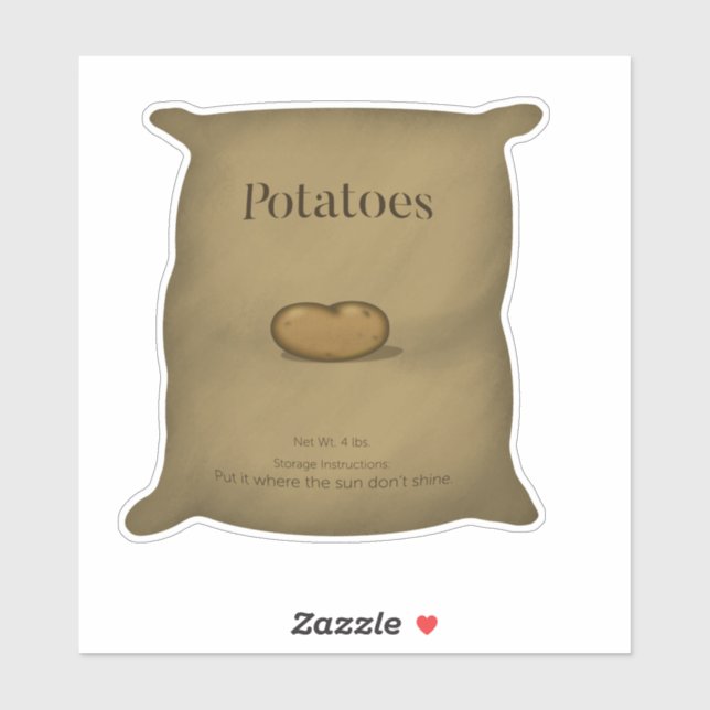 Potato Sack with Humourous Storage Instructions (Sheet)