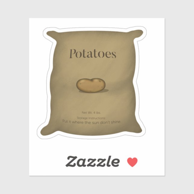 Potato Sack with Humourous Storage Instructions (Sheet)