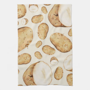 Potato Spud Pattern Tea Towel