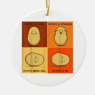Potato Spud Root Vegetable Tater Vegan Lover Keto  Ceramic Tree Decoration