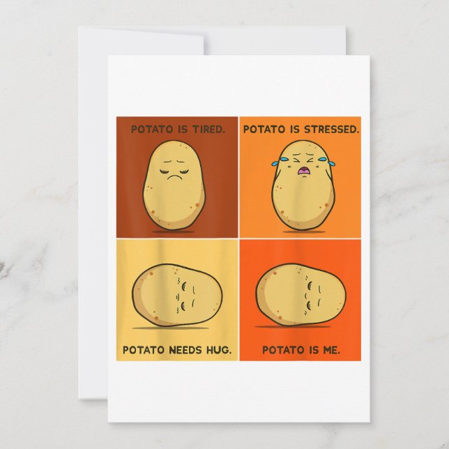Potato Spud Root Vegetable Tater Vegan Lover Keto  Invitation (Front)