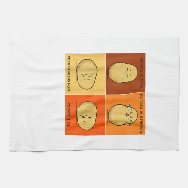 Potato Spud Root Vegetable Tater Vegan Lover Keto  Tea Towel (Horizontal)