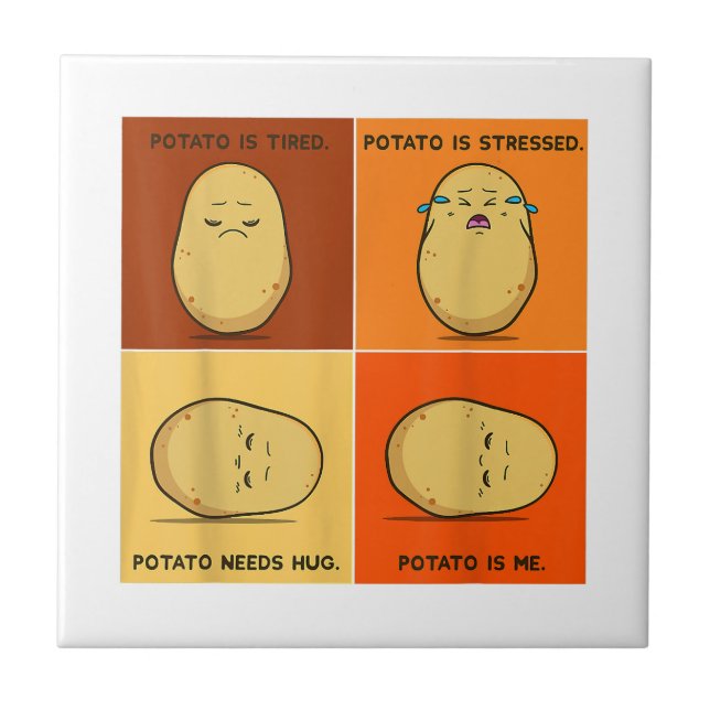 Potato Spud Root Vegetable Tater Vegan Lover Keto  Tile (Front)