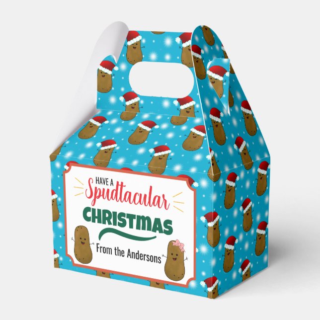 Potato Spudtacular Christmas Personalised Favour Box (Front Side)