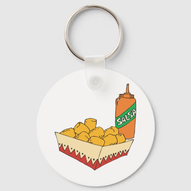 potato tater tots with salsa key ring (Front)