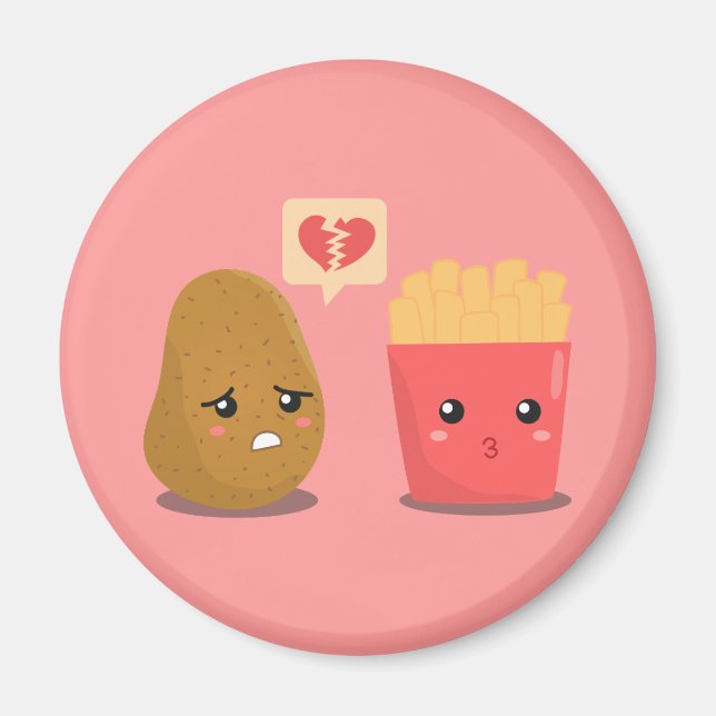 Potato Upset With French Fries Magnet (Front)
