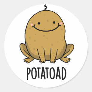 Potatoad Funny Potato Toad Pun Classic Round Sticker