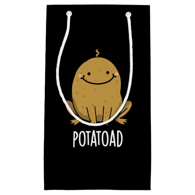 Potatoad Funny Potato Toad Pun Dark BG Small Gift Bag (Front)