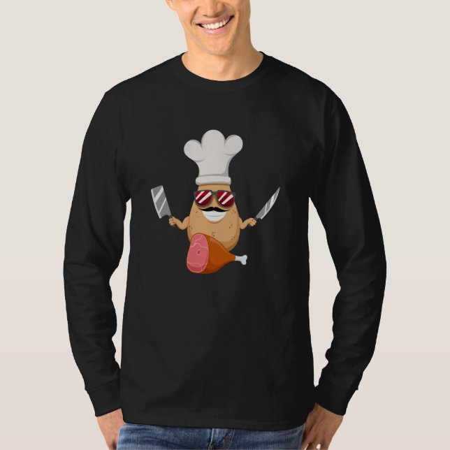 Potatoe Budger Vegetable Hobby Chef T-Shirt (Front)