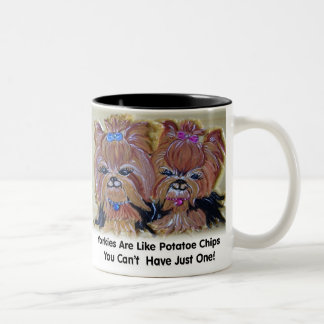 Potatoe Chip Yorkies Two-Tone Coffee Mug