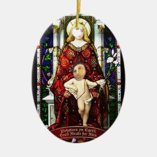 "Potatoes on Earth" Potato Jesus Ornament