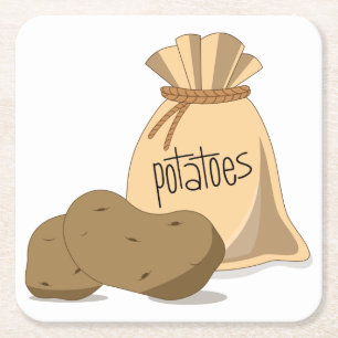 Potatoes Square Paper Coaster