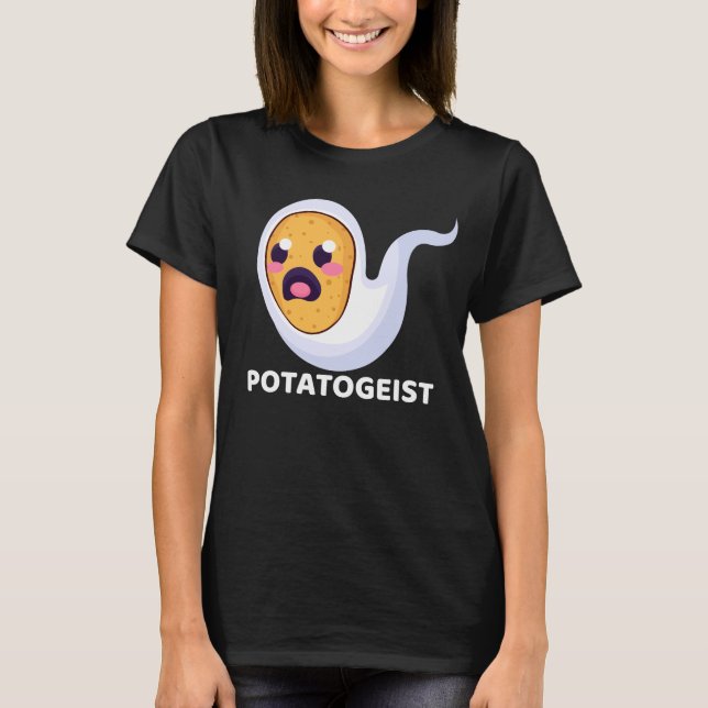 Potatogeist Spooky Spud Potato - Cute Halloween T-Shirt (Front)