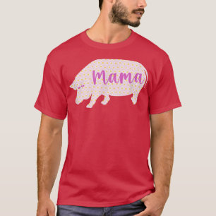 Potbelly Pig Mum Mama Daisy Lover Silhouette Mothe T-Shirt