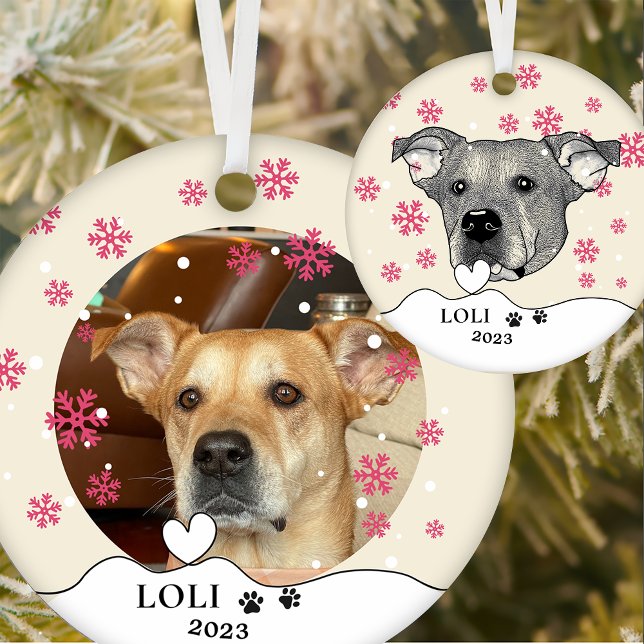 Potcake Dog Personalised Hand Drawing Ceramic Tree Decoration (Creator Uploaded)