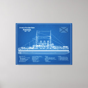 Potemkin - Ship Blueprint Plans ABD Canvas Print