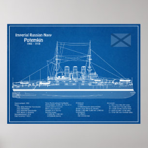 Potemkin - Ship Blueprint Plans ABD  Poster