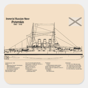Potemkin - Ship Blueprint Plans SD Square Sticker