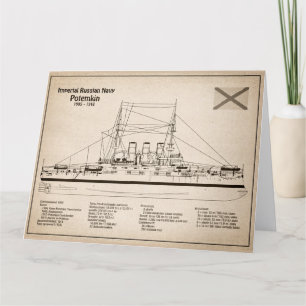 Potemkin - Ship Blueprint Plans SD Thank You Card