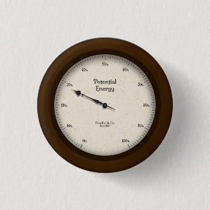 Potential Energy Gauge Meter Steampunk Industrial 3 Cm Round Badge