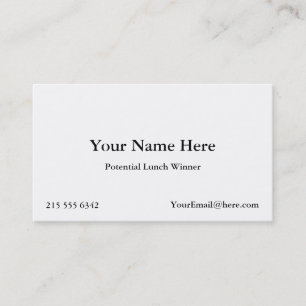Potential Lunch Winner Business Cards