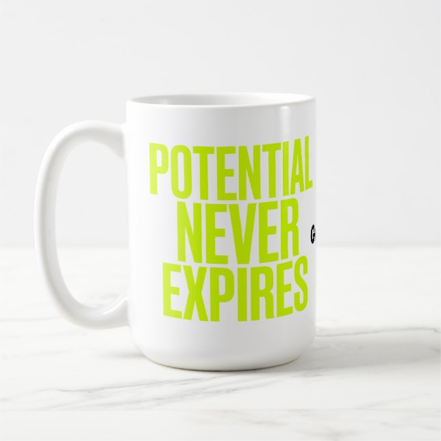 Potential Never Expires Bold Growth Mindset  Coffee Mug (Left)
