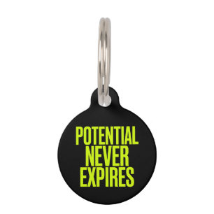 Potential Never Expires Bold Growth Mindset Pet Tag