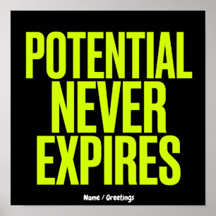 Potential Never Expires Bold Growth Mindset  Poster