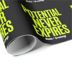 Potential Never Expires Bold Growth Mindset Wrapping Paper