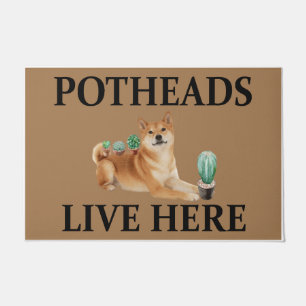Potheads Live Here, Dog Gift Lover Akita Doormat