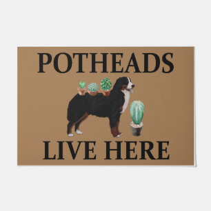 Potheads Live Here, Dog Gift Lover Bernese Doormat