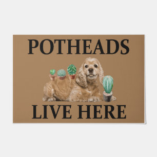 Potheads Live Here, Dog Gift Lover Cocker Doormat