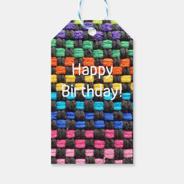 Potholder Check Pattern Napkins Gift Tags (Front)