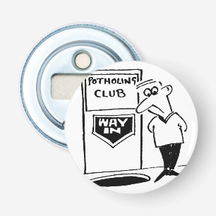Potholing Club Entrance in the Floor Cartoon Bottle Opener