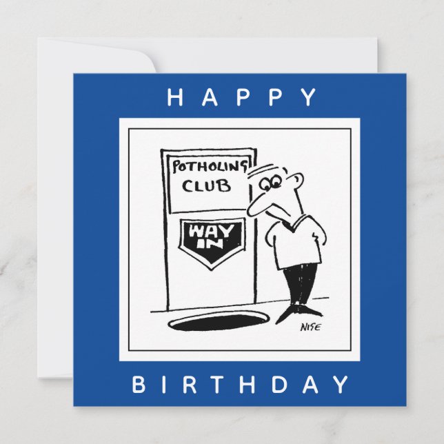 Potholing Club Entrance in the Floor￼ Cartoon Card (Front)