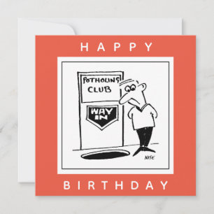 Potholing Club Entrance in the Floor Cartoon Card