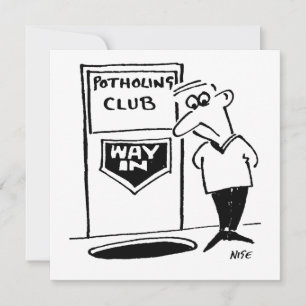 Potholing Club Entrance. Potholing joke Holiday Card