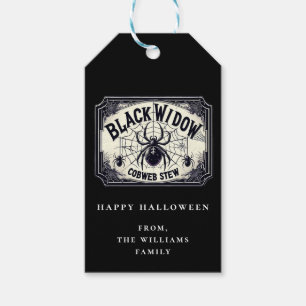 Potion Halloween Party Black Widow Web Gift Tag