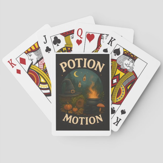 “Potion Motion” – Whimsical Witchy Halloween  Playing Cards (Back)
