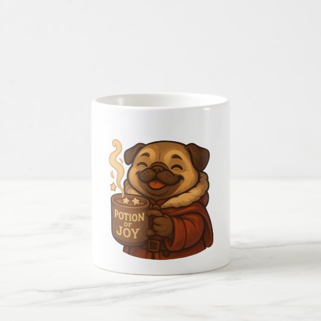 Potion of Joy Pug Art | Cute Christmas Dog Design  Coffee Mug (Center)