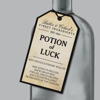 Potion of luck Halloween apothecary tag