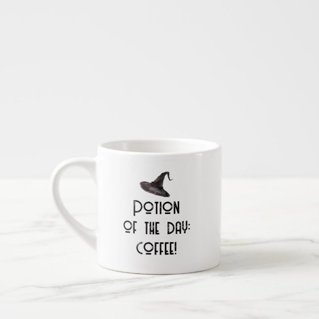 Potion of the Day White Halloween Espresso Cup (Left)